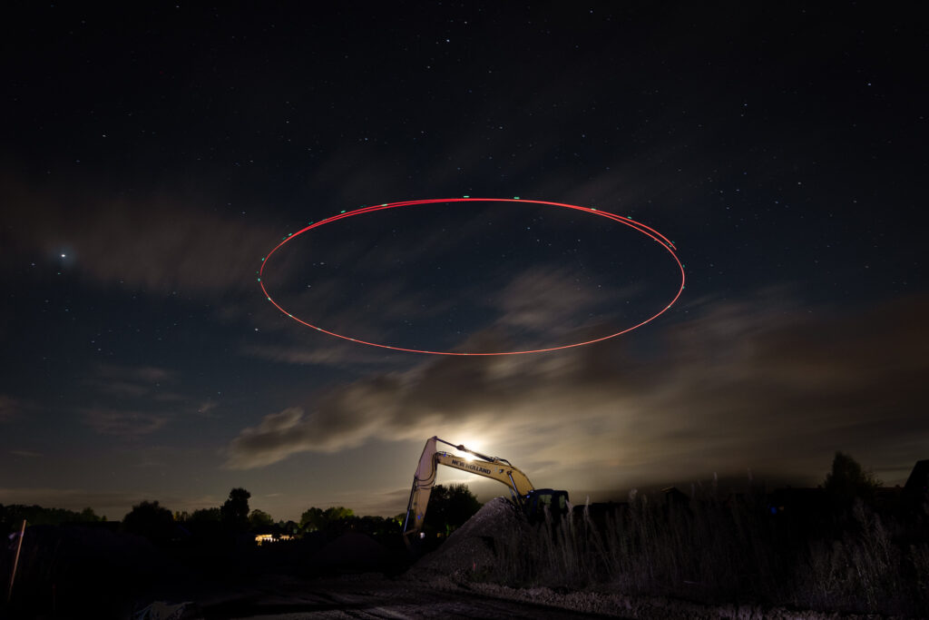 Eine Langzeitbelichtung mit meiner Mavic Air zum Lightpainting genutzt.